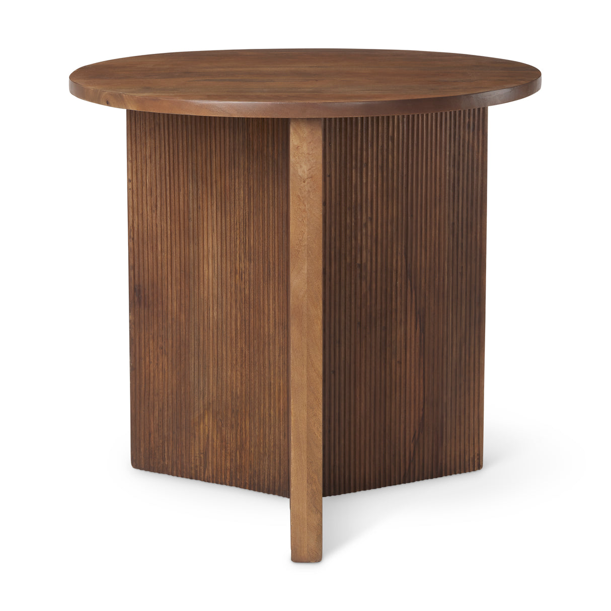 Enzo 32" Round Tabletop w/ Fluted Wood Base Foyer Accent Table from Mercana - Luna Furniture