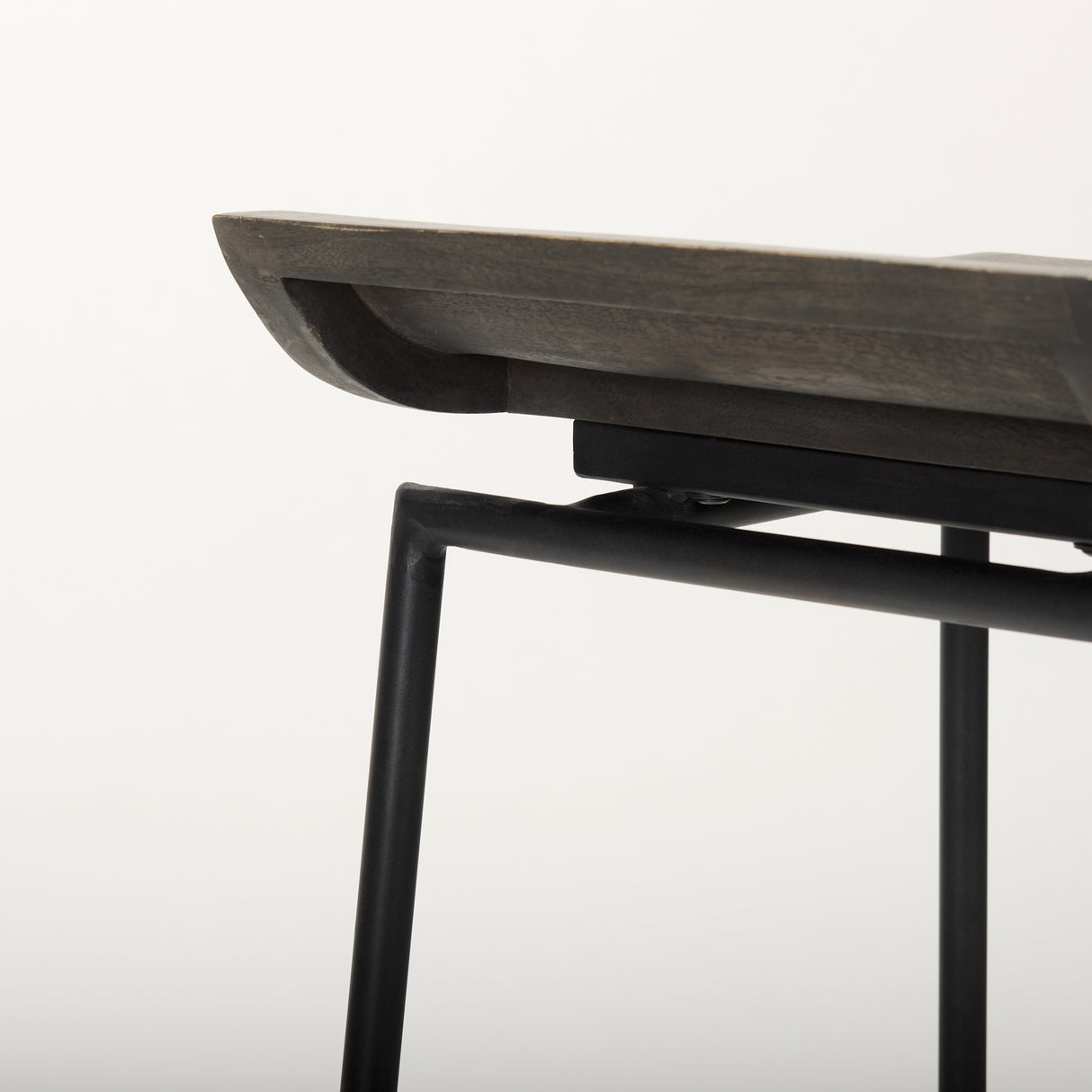 Givens 24.25"H Seat Height Black Wood Seat Black Frame Stool from Mercana - Luna Furniture