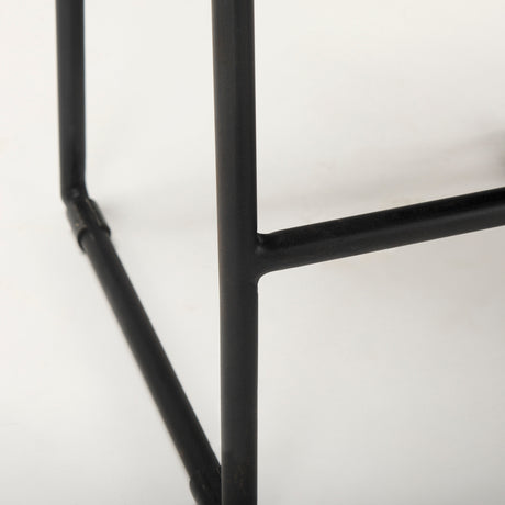 Givens 24.25"H Seat Height Black Wood Seat Black Frame Stool from Mercana - Luna Furniture