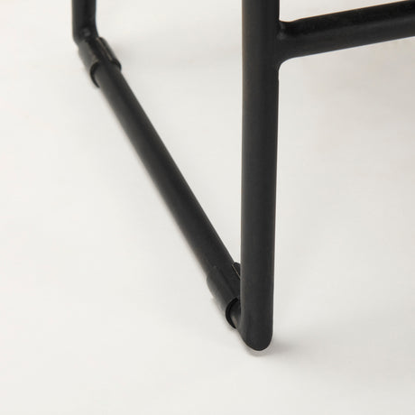 Givens 24.25"H Seat Height Black Wood Seat Black Frame Stool from Mercana - Luna Furniture