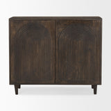 Tucker Dark Brown Wood w/ Carved Arch Pattern 2 Door Cabinet from Mercana - Luna Furniture