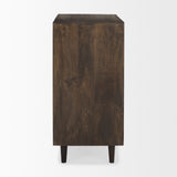 Tucker Dark Brown Wood w/ Carved Arch Pattern 2 Door Cabinet from Mercana - Luna Furniture