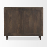 Tucker Dark Brown Wood w/ Carved Arch Pattern 2 Door Cabinet from Mercana - Luna Furniture