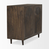 Tucker Dark Brown Wood w/ Carved Arch Pattern 2 Door Cabinet from Mercana - Luna Furniture