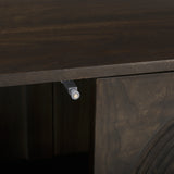 Tucker Dark Brown Wood w/ Carved Arch Pattern 2 Door Cabinet from Mercana - Luna Furniture