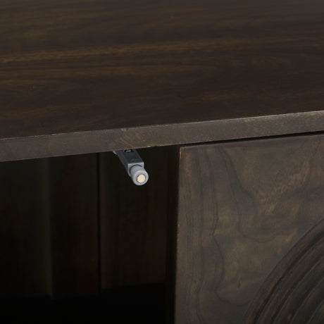 Tucker Dark Brown Wood w/ Carved Arch Pattern 2 Door Cabinet from Mercana - Luna Furniture
