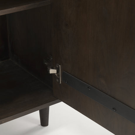 Tucker Dark Brown Wood w/ Carved Arch Pattern 2 Door Cabinet from Mercana - Luna Furniture