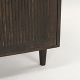 Tucker Dark Brown Wood w/ Carved Arch Pattern 2 Door Cabinet from Mercana - Luna Furniture