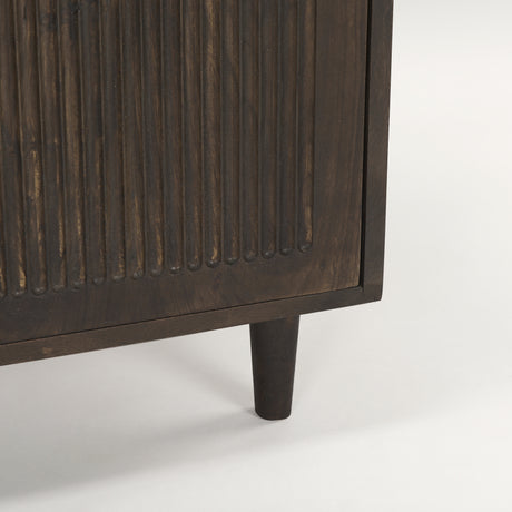 Tucker Dark Brown Wood w/ Carved Arch Pattern 2 Door Cabinet from Mercana - Luna Furniture