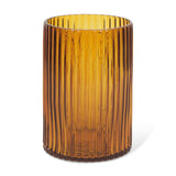 Dawn 8" Ribbed Amber Glass Vase from Mercana - Luna Furniture
