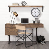 Dion I 58.0L x 11.0W x 11.0H Brown Wood W/Black Metal Wall Shelf from Mercana - Luna Furniture