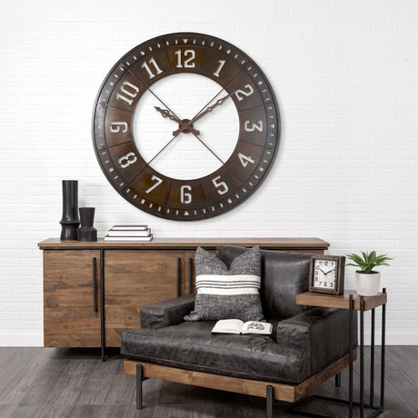 Newcastle 56.5" Giant Oversize Industrial Wall Clock from Mercana - Luna Furniture