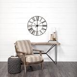 Pender 29.9L x 1.8W x 29.9H Black Iron Round Wall Clock from Mercana - Luna Furniture