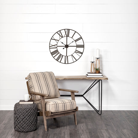 Pender 29.9L x 1.8W x 29.9H Black Iron Round Wall Clock from Mercana - Luna Furniture