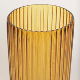 Dawn 11.4" Ribbed Amber Glass Vase from Mercana - Luna Furniture
