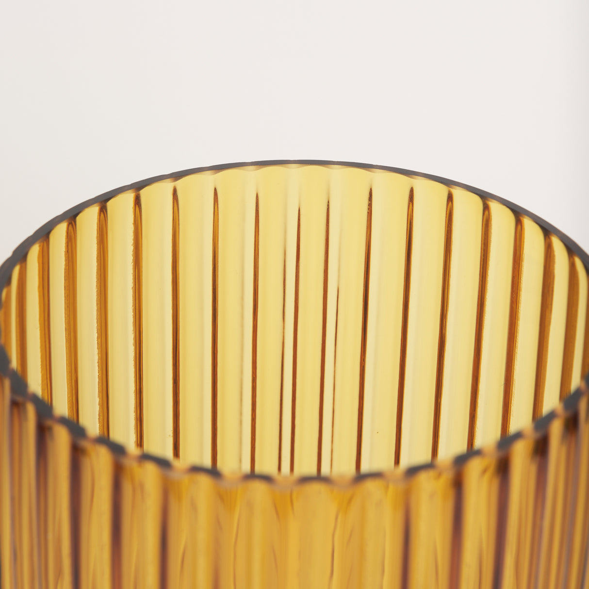 Dawn 11.4" Ribbed Amber Glass Vase from Mercana - Luna Furniture
