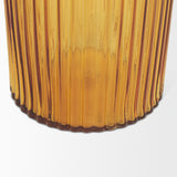 Dawn 11.4" Ribbed Amber Glass Vase from Mercana - Luna Furniture