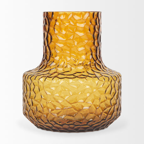 Jolene 7" Amber Waterglass Glass Vase from Mercana - Luna Furniture