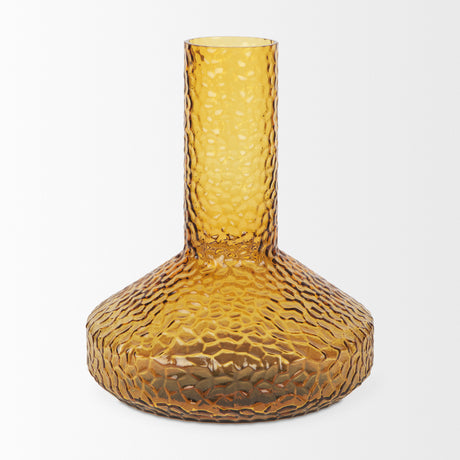 Jolene 11.8" Amber Waterglass Glass Vase from Mercana - Luna Furniture