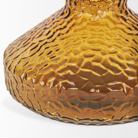 Jolene 11.8" Amber Waterglass Glass Vase from Mercana - Luna Furniture