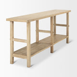 Rosie Large Blonde Wood Console Table from Mercana - Luna Furniture