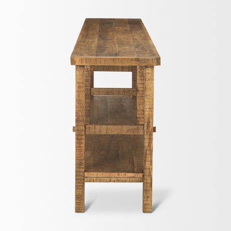 Rosie Large Brown Wood Console Table from Mercana - Luna Furniture