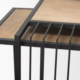 Miles Black Metal w/ Light Wood Nesting End/Side Table from Mercana - Luna Furniture