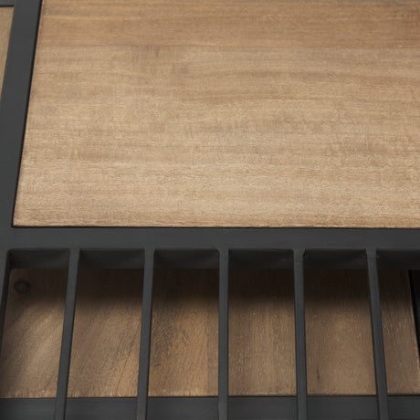 Miles Black Metal w/ Light Wood Nesting End/Side Table from Mercana - Luna Furniture