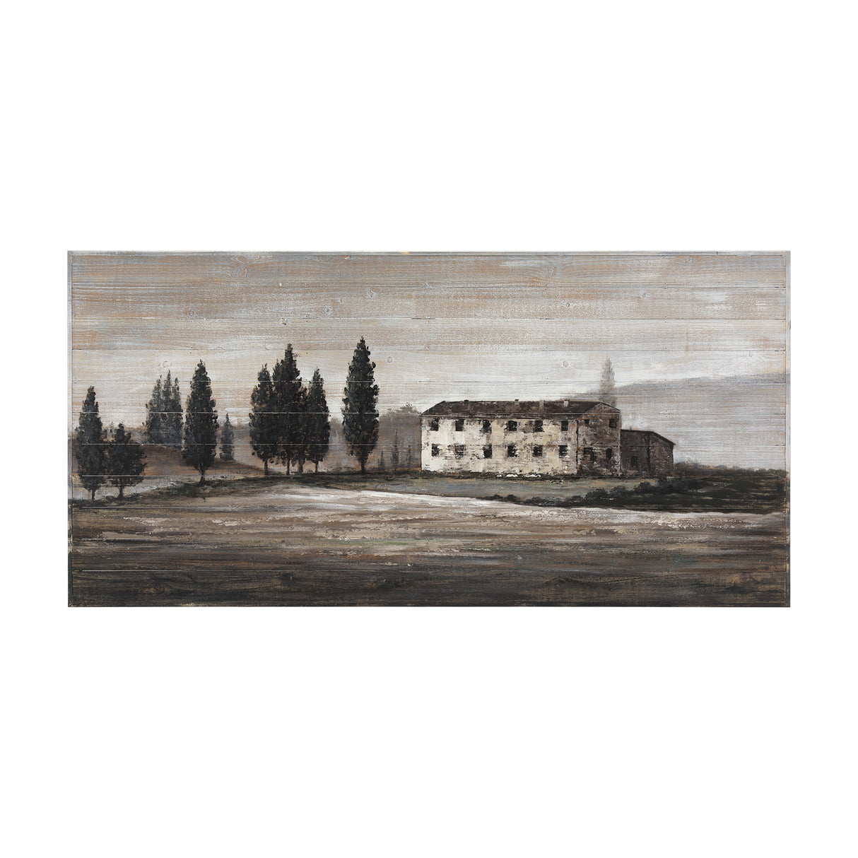 Tuscan Cypress 60x36 Hand Painted on Wood Oil Painting from Mercana - Luna Furniture
