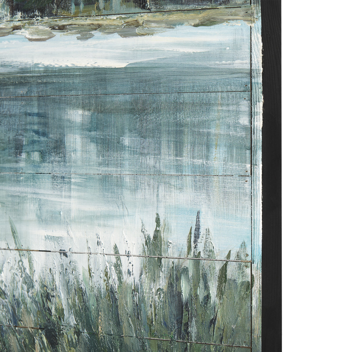 Mere Pond Lake 60x40 Hand Painted on Wood Oil Painting from Mercana - Luna Furniture