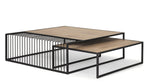 Miles Black Metal w/ Light Wood Nesting Coffee Table from Mercana - Luna Furniture