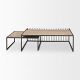 Miles Black Metal w/ Light Wood Nesting Coffee Table from Mercana - Luna Furniture