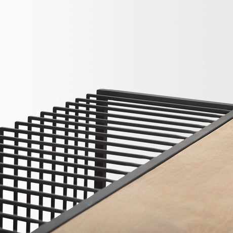 Miles Black Metal w/ Light Wood Nesting Coffee Table from Mercana - Luna Furniture