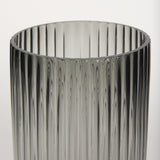Dawn 11.4" Ribbed Smoke Gray Glass Vase from Mercana - Luna Furniture