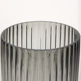 Dawn 11.4" Ribbed Smoke Gray Glass Vase from Mercana - Luna Furniture