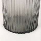 Dawn 11.4" Ribbed Smoke Gray Glass Vase from Mercana - Luna Furniture