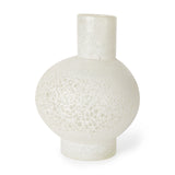 Heket Short White Glass Vase from Mercana - Luna Furniture