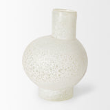 Heket Short White Glass Vase from Mercana - Luna Furniture