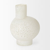 Heket Short White Glass Vase from Mercana - Luna Furniture