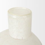 Heket Short White Glass Vase from Mercana - Luna Furniture