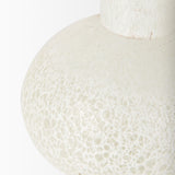 Heket Short White Glass Vase from Mercana - Luna Furniture