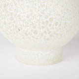 Heket Short White Glass Vase from Mercana - Luna Furniture