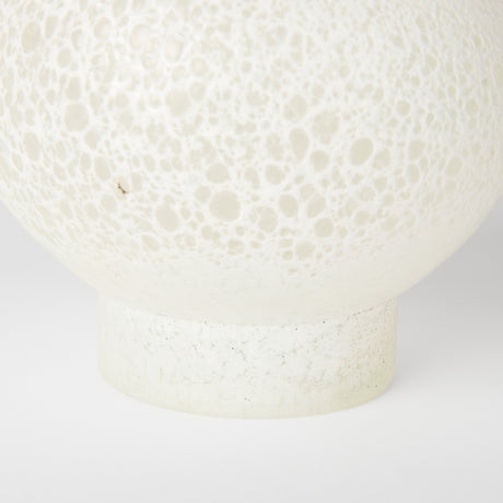 Heket Short White Glass Vase from Mercana - Luna Furniture