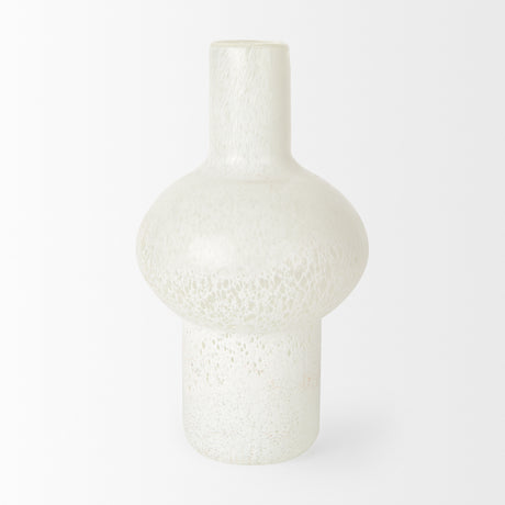 Heket Tall White Glass Vase from Mercana - Luna Furniture