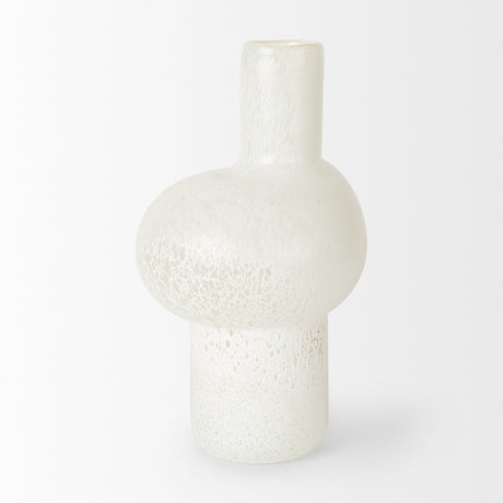 Heket Tall White Glass Vase from Mercana - Luna Furniture