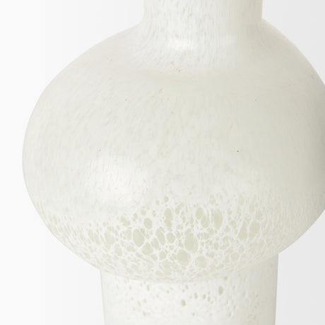 Heket Tall White Glass Vase from Mercana - Luna Furniture