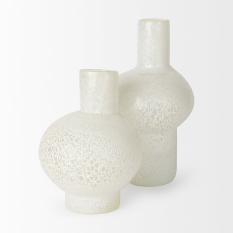 Heket Tall White Glass Vase from Mercana - Luna Furniture