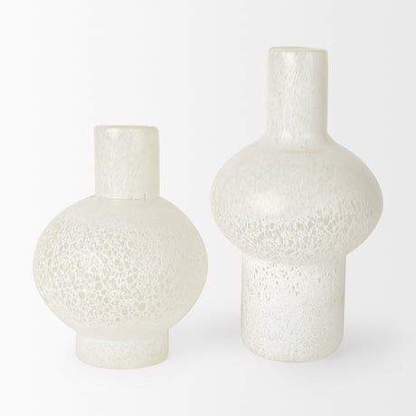 Heket Tall White Glass Vase from Mercana - Luna Furniture