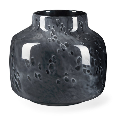 Masai Small Black Mottled Glass Vase from Mercana - Luna Furniture