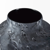 Masai Small Black Mottled Glass Vase from Mercana - Luna Furniture